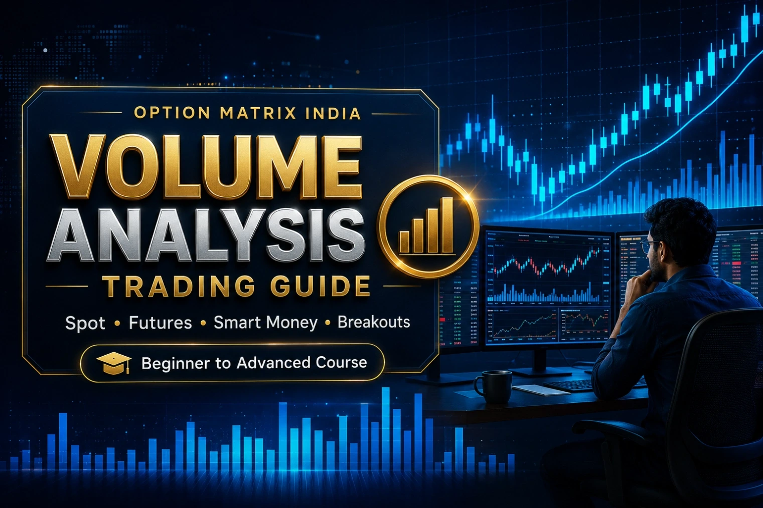 Volume Analysis Trading Guide cover - professional stock market charts with volume analysis