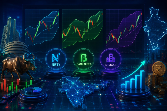 Bollinger Bands in NSE for Nifty Bank Nifty stocks futures and options